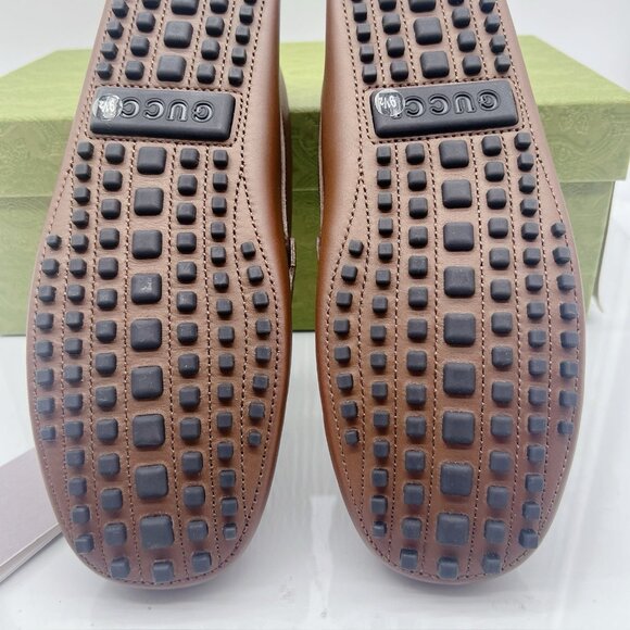 Gucci Supreme GG Interlocking Loafer Driving Shoes Mens Brown UK 9.5 US 10 - Picture 12 of 16